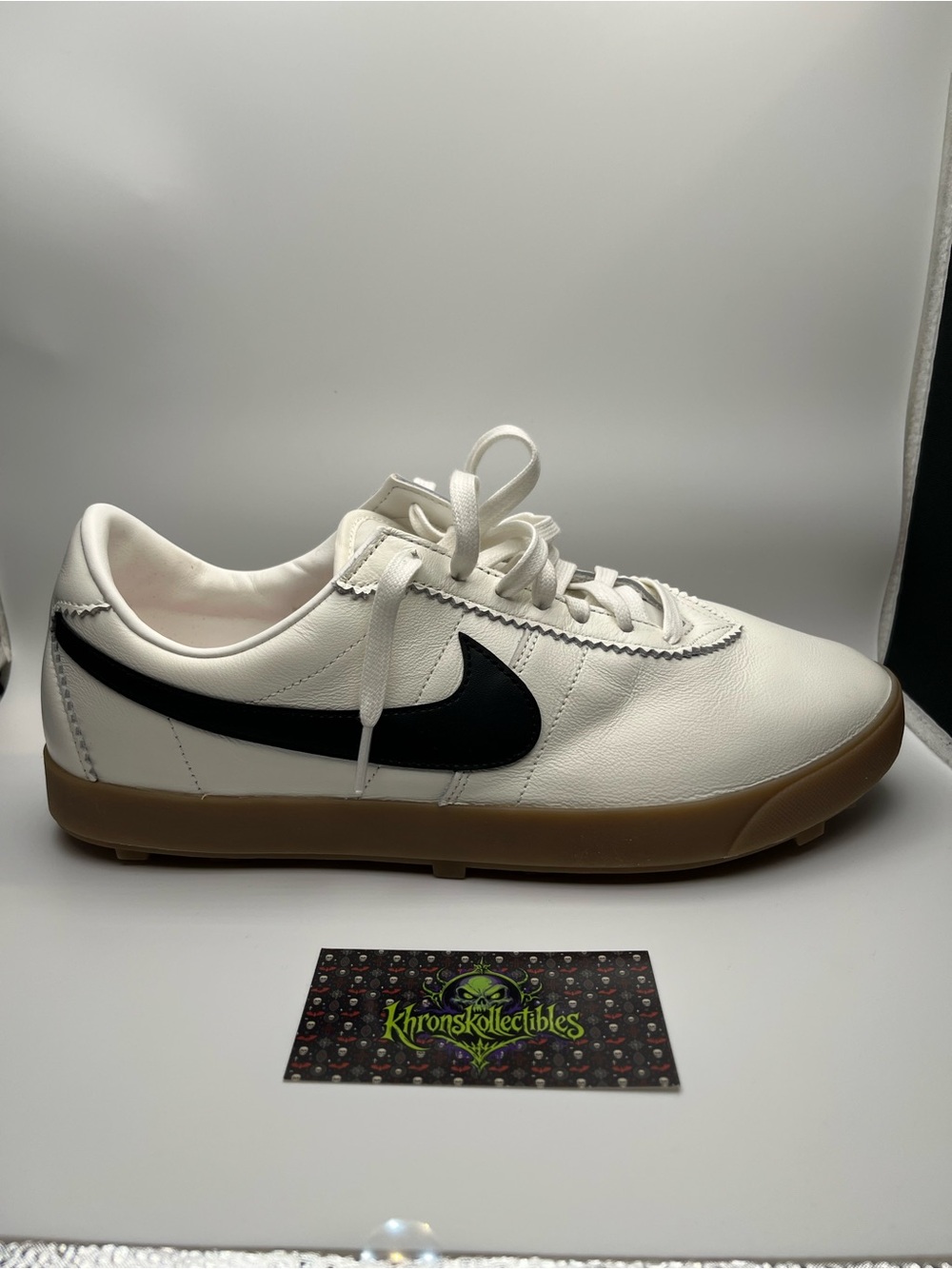 Nike Astrograbber Leather Spikeless Golf Shoes White/Black Gum Men's 11